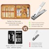 FAMILIFE Manicure Set, Nail Professional Kit Manicure Kit Nail Clipper Set, 13PCS Stainless Steel Nail Care Kit Pedicure Set Mens Grooming Kit, Mens Manicure Set with Brown Leather Travel Case for Men