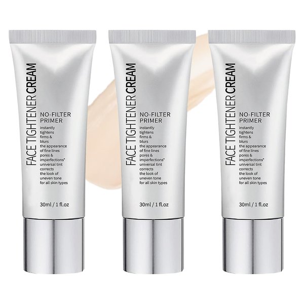 Face Tightener No-Filter Primer, Face Tightener Cream, Primer for Face before Makeup, Freedomglee Face Tightener, Face Tightening Cream, Skin Tightener Primer Face Makeup, Face Blurring Prime (3pcs)