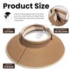 Simplicity Women's Wide Brim Straw Sun Visor Roll-up Sun Hat Light Coffee