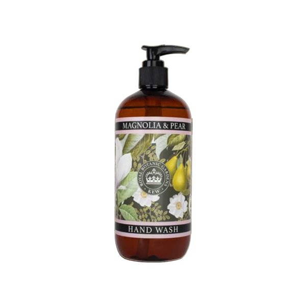 The English Soap Company Kew Gardens Luxury Hand and Body Wash, Refreshing Botanical Wash with a Rich Lather, Enriched with Soothing Aloe Vera and Vitamin E, Magnolia and Pear Scent 500ml