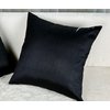 Aiking Home Collection Solid Faux Silk Euro Sham/Pillow Cover, Zipper Closure, 26 by 26 Inches, Black
