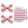 2PC Baseball Hair Bow Clips with 6PC Baseball Hair Ties for Women Girls Cheer Dress up Hair Accessories
