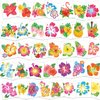 HOWAF 72PCS Hibiscus Glitter Tattoos Hawaii Flower Temporary Tattoos for Aloha Party Decoration, Summer Flower Face Tattoos, Hibiscus Flowers Fake Tattoos Stickers for Kids Women Hawaiian Party Favors