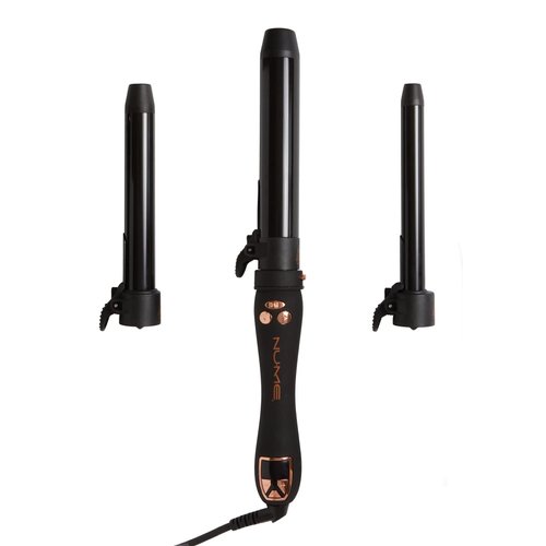 NuMe Automatic Curling Iron, 3 In 1 Curling Wand Set For Beach Waves, Hair Curler With 3 Interchangeable Tourmaline Ceramic Barrels, Professional Hair Curler Set for Short, Long Hair, Hair Styling Kit