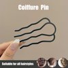 5PCS Metal Hair Side Combs Hair Fork Clip, U-Shape Hair Sticks Teeth Hair Pin Stick for Women Hair Styling Tool Accessories Women Decoration (Black)