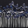 Lurrose Wedding Hair Comb Blue Rhinestone Hair Comb Hairpin Bride Vintage Flower Crystal Overtone Bridal Hair Accessories for Bridal Bridesmaid