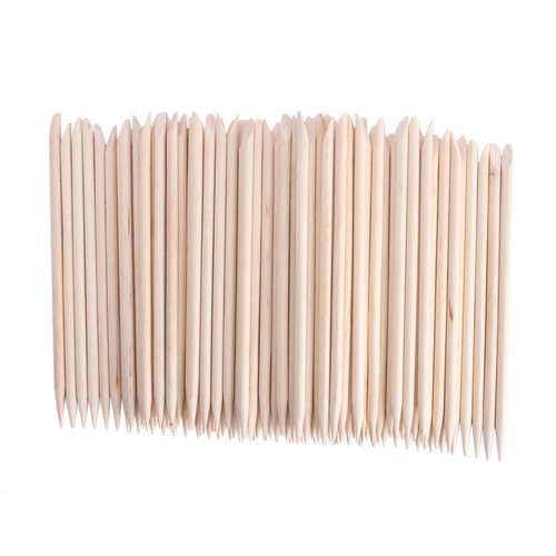 AHIER 100 PCS Orange Sticks for Nails, Orange Wood Sticks, Wooden Cuticle Pusher, Nail Art Cuticle Pusher Remover for Manicure Pedicure