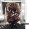 Wedding Hair Pins Silver Bridal Hair Pins for Women Girls Bridesmaids Rhinestone Hair Clip Pearl Crystal Jewelry Hair Pins Flower Bride Hair Pins Vintage Hair Accessories Bulk Leaf Hair Pins(6 Pieces)
