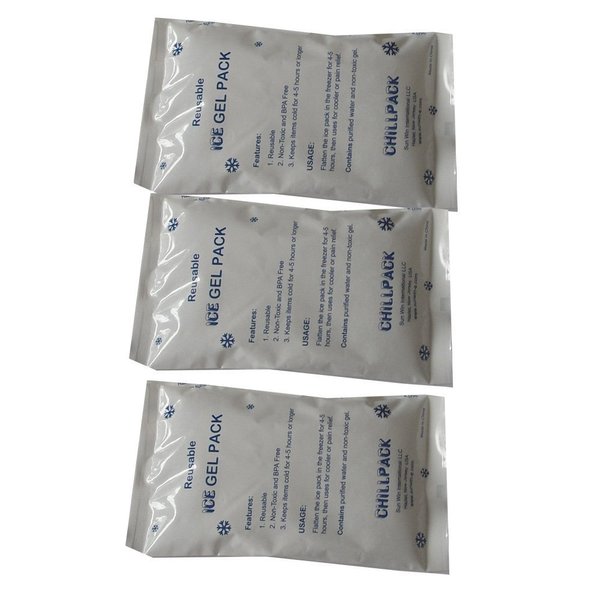 Chill Pack Diabetic/Medication Travel Cooler Case, Ice Gel Pack Replacement, Pack of 3