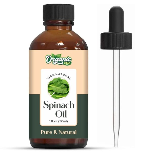 Organic Zing Spinach (Spinacia Oleracea) Oil | Pure & Natural Essential Oil for Aroma, Diffusers, Skincare & Haircare- 30ml/1.01fl oz