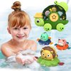 Bath Toy with Floating Squirting Toys, Swimming Animals丨Temperature Measurement丨Strong Suction丨Toddler Bath Toys with Amphibious Turtle Toddler Bathtub Bath Toys for Toddlers 1-3 4 5 6