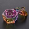 Noverlife Mini Colorized Glaze Nail Art Acrylic Liquid Powder Dappen Dish, Hexagon Shape Crystal Nail Dappen Dish with Cap Lid, Crystal Acrylic Liquid Powder Mini Glass Dish for Nail Art Manicure Care