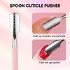 Makartt Cuticle Pusher, Pink Cuticle Remover, Professional Stainless Steel Nail Cleaner Dual Ended Spoon Pusher and Cutter Cuticle Care Nail Prep for Manicure Pedicure Nail Art