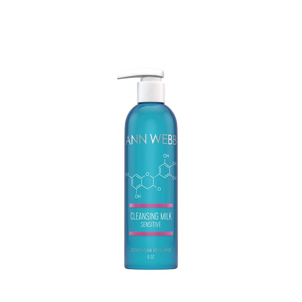 Ann Webb Sensitive Cleansing Milk - Gentle Daily Face Cleanser for Sensitive Skin Nourishes & Rejuvenates - Sensitive Milk Cleanser for All Skin Types w/o Irritating Ingredients. (6oz)