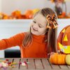 Halloween Thanksgiving Bow Hair Clips with Tails, Maple Leaves Print Hair Bows, Fall Holiday Hair Accessories for Girls Women, Orange