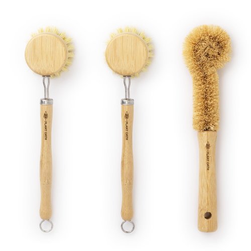 Bamboo Dish Brush Set #01 | Eco-Friendly Kitchen Cleaning Kit | Sustainable Gift | Bridal Friends Family | Plastic-Free Tools