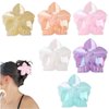 Flower Claw Clips Hawaiian Flower Hair Clips 6 Pcs Plumeria Floral Hair Clips Flower Clips for Thin Thick Curly Hair Non Slip Strong Hold Cute Hair Clips for Girls Summer Beach Flower Hair Accessories