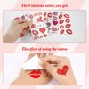 Konsait Valentine's Day Temporary Tattoos for Women Girls, Heart Tattoos Temporary Valentine Tattoos Fake Tattoos Kids Tattoos Temporary Heart Lips-mark Rose Valentines Day Party Supplies 10 Sheets