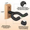 DOMMI Guitar Wall Mount 4 Pack, Guitar Hanger with Rotatable Soft Hook for All Size Guitars, Hardwood U-Shaped Guitar Holder Wall Mount for Acoustic, Electric Guitar, Bass, Guitar Hook for Men’s Gift
