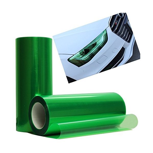 12 by 48 Inches Self Adhesive Headlight, Tail Lights, Fog Lights Tint Vinyl Film (12 X 48, Green)