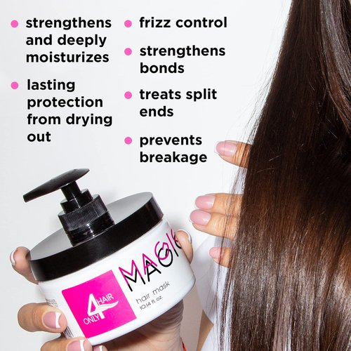ONLY4HAIR Hair Repair Mask for Dry Damaged Hair Keratin Treatment Protein Argan Oil Deep Conditioning for Color Treated Hair Bleached Frizzy Split Ends Magic