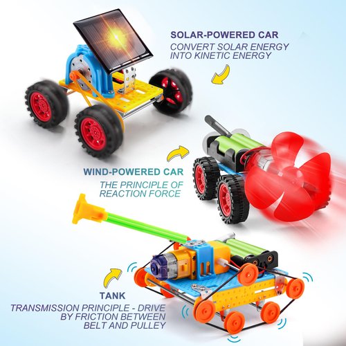 STEM Kits for Kids Ages 8-10, Robot Building Kits for Boys 8-12 5-7, Science Experiments for Kids 6-8 9-12, STEM Toys Gifts for 5+ 6 7 8 10 12 Year Old Boys Girl, Car Crafts Activities Engineering Kit