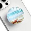 Ksadiye Translucent Clear Phone Grip with Expanding Kickstand,Cell Phone Collapsible Stand Beach Ocean Starfish Design for Smartphones