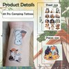 49 PCS Camping Temporary Tattoos for Party Supplies, Animal Tattoo Stickers for Birthday Parties, Camping Tattoos Party Favor, Waterproof Birthday Tattoos. (Brown)