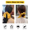 2Pcs Silk Hair Ties | Hair Bows for Women | Butterfly Bow Scrunchies - Ideal for Parties & Everyday Use | Elastic Band Silk Scrunchies for Hair, Hair Ties for Girls Perfect for Girls & Women -Yellow