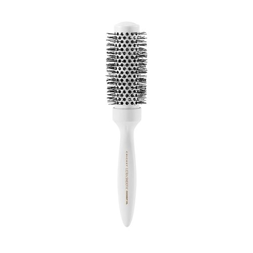 Cricket Ultra Smooth Coconut 1.5” Thermal Ceramic Barrel Hair Brush Anti-Static Heat-Resistant Hairbrush for Blow Drying, Curling and Styling All Hair Types