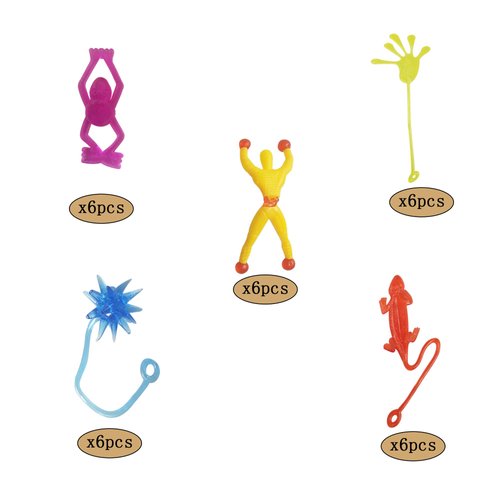 PPXMEEUDC Multi-Color and Multi-Style Stretchy Sticky Toys Funny Sticky Hand Toys for Themed Party Favors