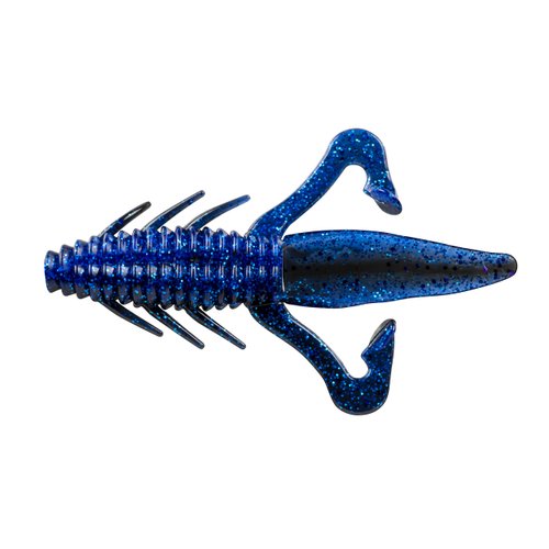 Gene Larew Biffle Bug Bass Bait Crazy Kicking Leg Fishing Lure, Freshwater Fishing Gear, 4.25", Pack of 8, Blackberry Sapphire