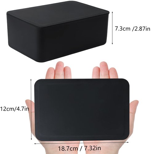 MIKIMIQI Wet Wipes Storage Box, 2 Pack Wipes Dispenser Holder Tissue Storage Boxes Case with Lid Diaper Wipes Dispenser Box Dustproof Napkin Container with Sealing Design (Black)