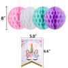 Unicorn Happy Birthday Banner with Pom Pom Balls Unicorn Themed Party Decorations for Girls Birthday Party Supplies