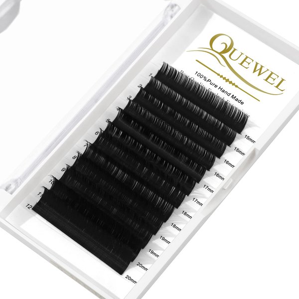 QUEWEL Eyelash Extension Supplies 0.07 D Curl MIX-15-20mm Classic Individual Lash Extensions|Optinal 0.03/0.05/0.07/0.10/0.15/0.20 C/D Single 8-25mm Mix 8-14mm 15-20mm 20-25mm|(0.07 D MIX-15-20mm)