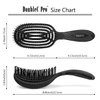 NuWay 4HAIR® DoubleC PRO® U.S. Patented Double Curved Detangling Brush is Hair Dryer Safe (Iron Black)