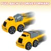 ArtCreativity 3.5 Inch Pull Back Construction Vehicle Toys for Kids - Set of 3 - Includes Mini Dump Truck, Tow Truck, and Concrete Mixer - Best Gift, Party Favors for Boys & Girls - Yellow and Grey