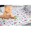 Tontukatu Pack n Play Sheet Stretchy Fitted Portable Mini Crib Sheets Set 3 Pack,Playard Sheets Convertible Playard Mattress Cover,Ultra Soft Jersey Material,Rocket Satellite,Car & Bus