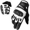 WTACTFUL Goatskin Leather Carbon Knuckle Motorcycle Gloves for Men and Women Full Finger Touchscreen Motorbike Gloves for BMX ATV MTB Riding Road Racing Motocross Black L