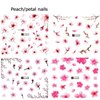 Cherry Blossoms Nail Art Stickers, Holographic Flowers Nail Water Transfer Decals Design, Pink Floral Nail Sticker Acrylic Supplies for Women Manicure Charms Decorations, DIY Resin Nail Decal Tattoo