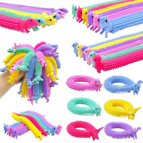 Jgalnim 30 PCS Stretchy Fidget Toy,Sensory Fidget Worm Stretch Toys,Muticolor Stretchy Strings Toy for Stress Relief, Valentine's Day Easter Day Gift,Kids or Adults,Boys,Girls,Calming Party Favors