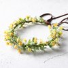 KorViSHOW Yellow Flower Crown Headpiece - Yellow Babys Breath Flower Headband Sweet Handmade Flower Headpiece for Festival Party Vacation Cosplay Photography Props