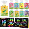 Party Favors Birthday Gifts for Kids: 16 Pack Scratch Art Notebook Party Favors for Kids Goodie Bags Stuffers Girls Boys Art Craft Kit Birthday Gifts for Classroom Prizes Christmas Gifts - Dinosaur
