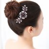 KuuGuu 4 PCS Luxury Sparkly Glitter Flower Leaf Rhinestone Black Plastic Hair Side Combs Women Flower Hair Comb Pins Rhinestone Slide Clips Bride Wedding Headdress Hair Accessories