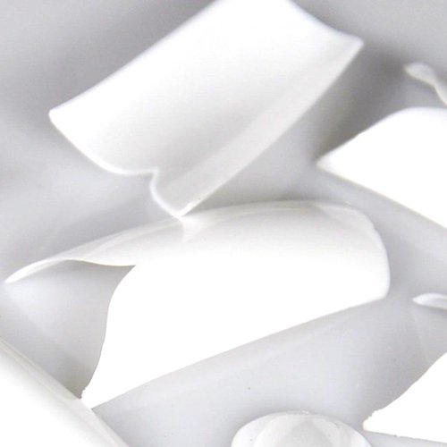 enForten White V Shape Designer False French Nail Art Tips Pack of 500pcs