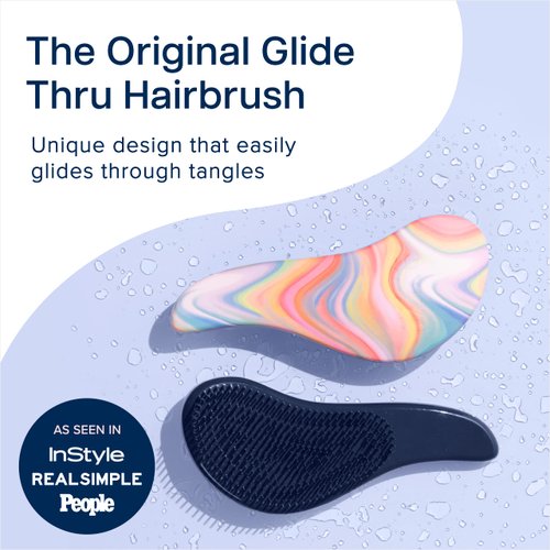 Crave Naturals Glide Thru Detangling Brush for Adults & Kids Hair - Detangler Natural, Curly, Straight, Wet, Dry Hairbrush Men&Women, Little Girl Accessories, Soft Hazy Swirl, 1 count