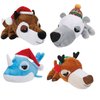MPP Adorable Soft and Cuddly Fat Heads Holiday Animal Squeaker Plush Dog Toy (White Polar Bear)