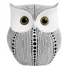 Owl Statue for Home Decor Accents Office Decoration, APPS2Car Handmade Polka Dots Buhos Modern Bird Figurine for Indoor Book Shelf Desktop Cabinet Fireplace Mantel Living Room Bedroom Ornament (White)