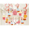30Ct Circus Hanging Swirl Decorations -Circus Carnival Birthday Party Supplies Fan Decors