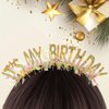 BAHABY Birthday Headbands for Women Girls Glitter It's My Birthday Headband Happy Birthday Decorations Birthday Gifts for Women, Gold